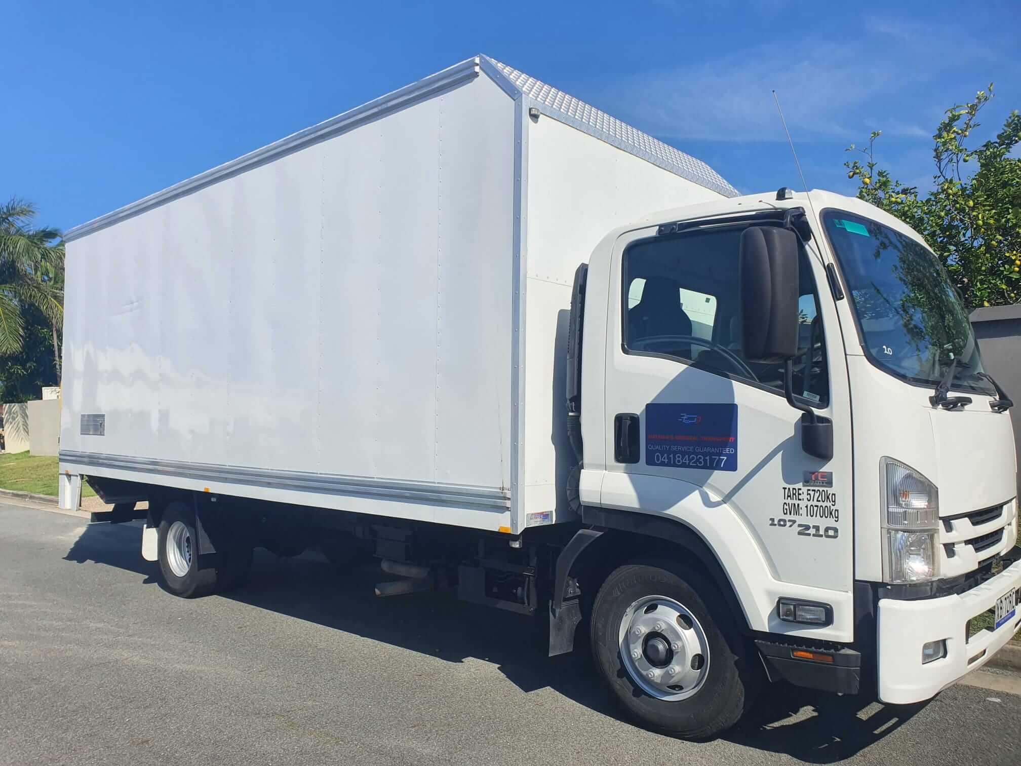 Side of a truck in the street